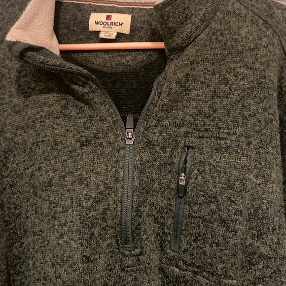 Woolrich Quarter Zip Pullover Sweatshirt Mens Size XL Heathered Green Adult - Picture 2 of 4